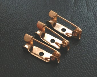 24 k Gold 20 Pcs 15 mm Pin Back Brooch Safety Pin