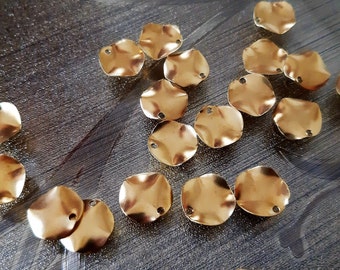 100 pcs 12 mm wavy pattern raw  brass blanks  ,tag,findings