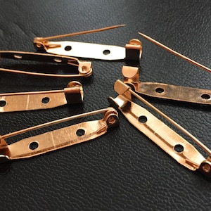 24 k Gold 20 Pcs 32 mm Pin Back Brooch Safety Pin
