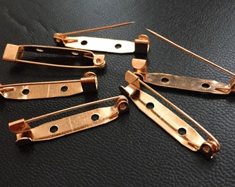 24 k Gold 20 Pcs 32 mm Pin Back Brooch Safety Pin