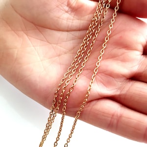 1 meter 4x3 mm Rose plated chain