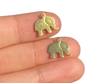 40 pcs 11x12 mm Elephant Raw Brass ,charm ,Findings,Pendant,Thickness 0.80 mm