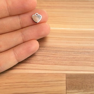 10 pcs 8 mm Rhodium Plated Heart ,charm ,Findings,Pendant,Thickness 0.80 mm