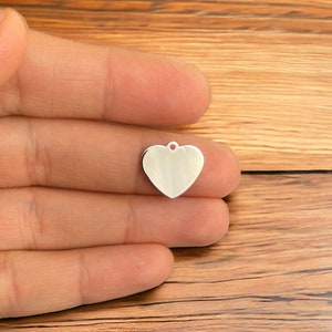 10 pcs 13x14 mm Rhodium Plated Heart ,charm ,Findings,Pendant,Thickness 0.80 mm