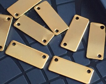 24k Vergoldete Bar Anhänger: Stanzen Blank Tag (5 Stück)
