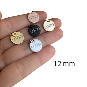 Benutzerdefiniertes Design-Logo, Logo-Charms, benutzerdefinierte Metallmarke, lasergraviertes Logo, Schmuckanhänger, Ihr Logo, Design