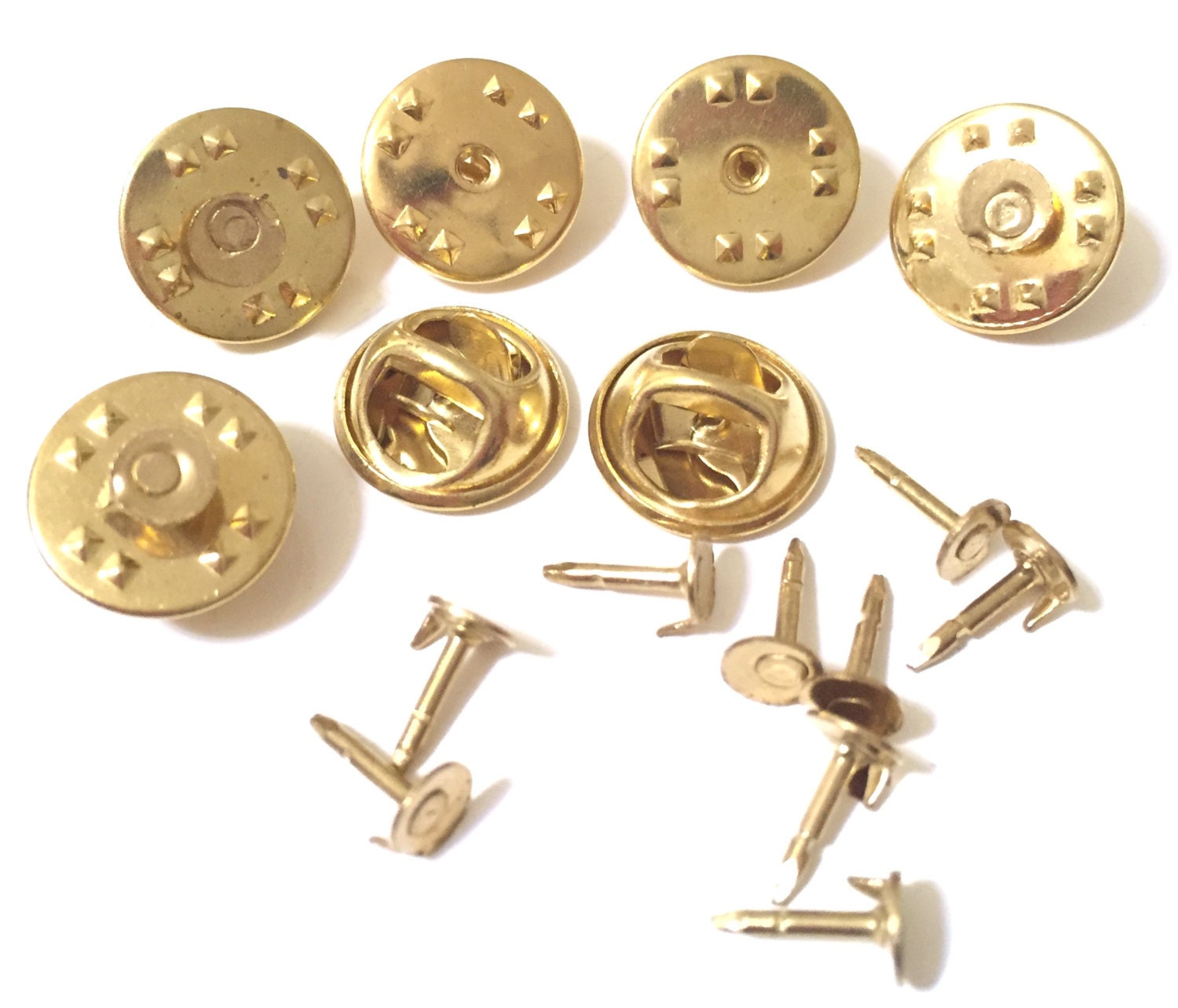 25 Pcs Raw Brass 5 Mm Base Round Brooch Pin Back , Rosette 12 Mm - Etsy