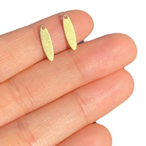 4x14 mm 50 pcs Marquise Raw Brass Charms Findings Thickness 0.80 mm