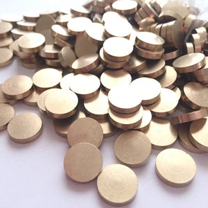 thick 2.5 mm(10 Gauge) 15 pcs 12 mm Round Geometric Solid brass