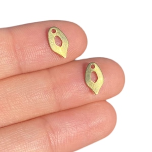 6x10 mm 50 pcs Geometric Shape Raw Brass Charms Findings Thickness 0.80 mm