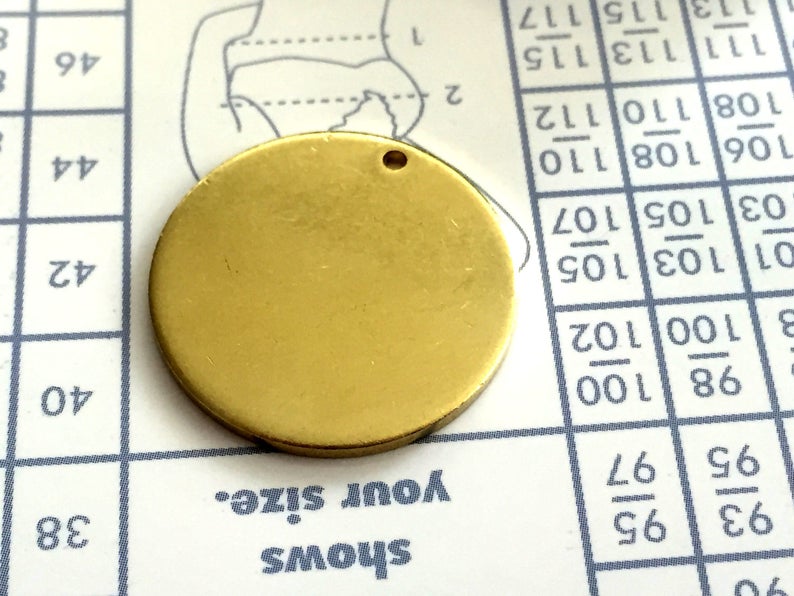 thickness 10 pcs stamping Round blank,tag,disc,findigs,sealing,pressing Raw Brass 1.5mm 25 mm 15 Gauge