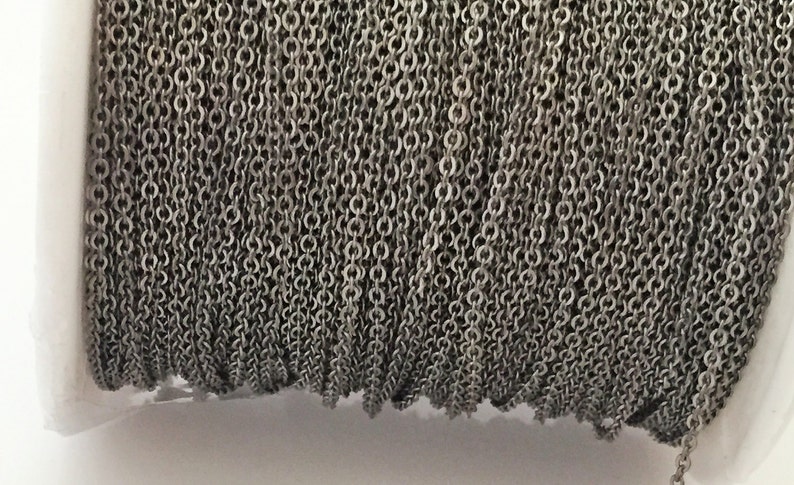 1.5 x 2 mm 10 meter brass Oval Soldered Chain Gunmetal