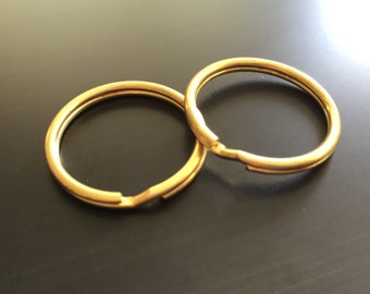 10 Pcs 25 mm gold tone Split Ring findings