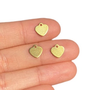 50 pcs 8 mm Raw Brass Heart ,charm ,Findings,Pendant,Thickness 0.80 mm