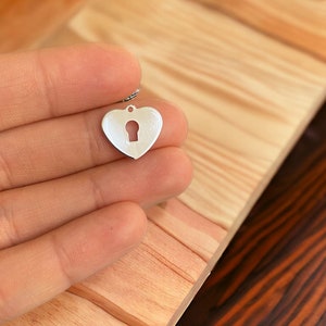 10 pcs 13x14 mm Rhodium Plated Heart ,charm ,Findings,Pendant,Thickness 0.80 mm