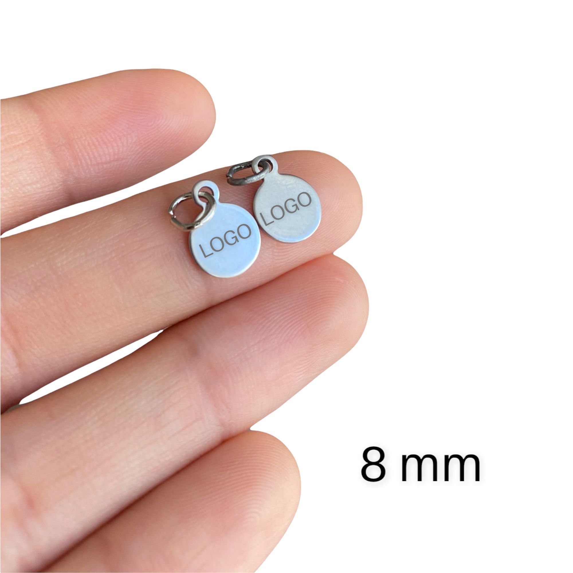Ciondoli personalizzati da 6 mm con logo simplice -acciaio inox 304 dorato x100 - Perles & Co