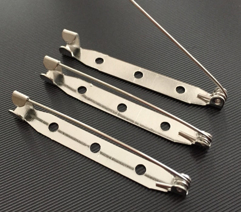 20 Pcs Silver 50 mm Brooch Pin Back Safety Pin Findings Etsy
