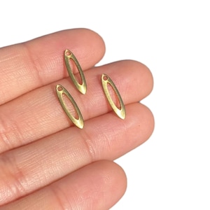 4x14 mm 50 pcs Marquise Raw Brass Charms Findings Thickness 0.80 mm