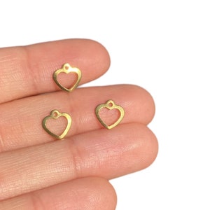 50 pcs 8 mm Raw Brass Heart ,charm ,Findings,Pendant,Thickness 0.80 mm