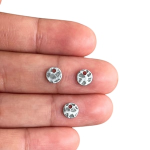 6 mm 50 pcs Antique Silver Hammared blanks round disc