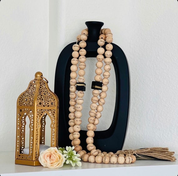99 Names of Allah Tasbeeh: English Islamic Decor, Ramadan Eid Gift