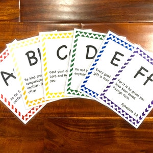 Cartões de versículos bíblicos ABC