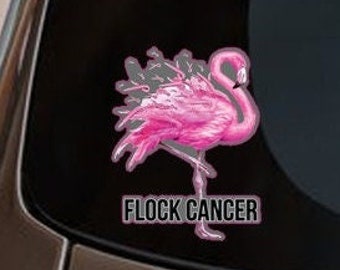 Flock Cancer | Funny Sassy Frass Car Decal | Cute Automotive Vinyl Window Sticker | Flamingo