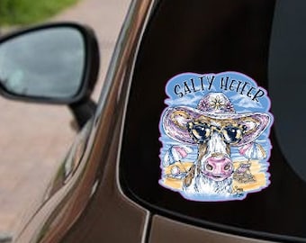 Salty Heifer | Funny Sassy Frass Car Decal | Cute Automotive Vinyl Window Sticker | Barnyard Cow Humor