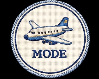 Airplane Mode Bag Charm Printed Needlepoint Canvas