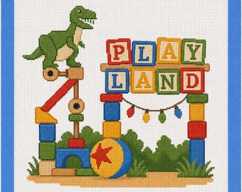 Toy Land Printed Needlepoint Canvas