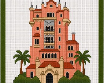 Haunted Hotel Ride Printed Needlepoint Canvas