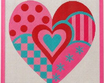 Whimsical Heart Needlepoint Canvas