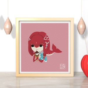 Mipha art print - Kawaii Mipha - Breath of the Wild print - kawaii illustration