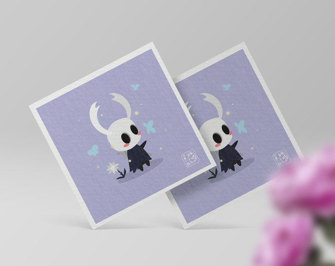 Little Ghost Art Print - Hollow Knight Art Print - Kawaii Hollow Knight ...
