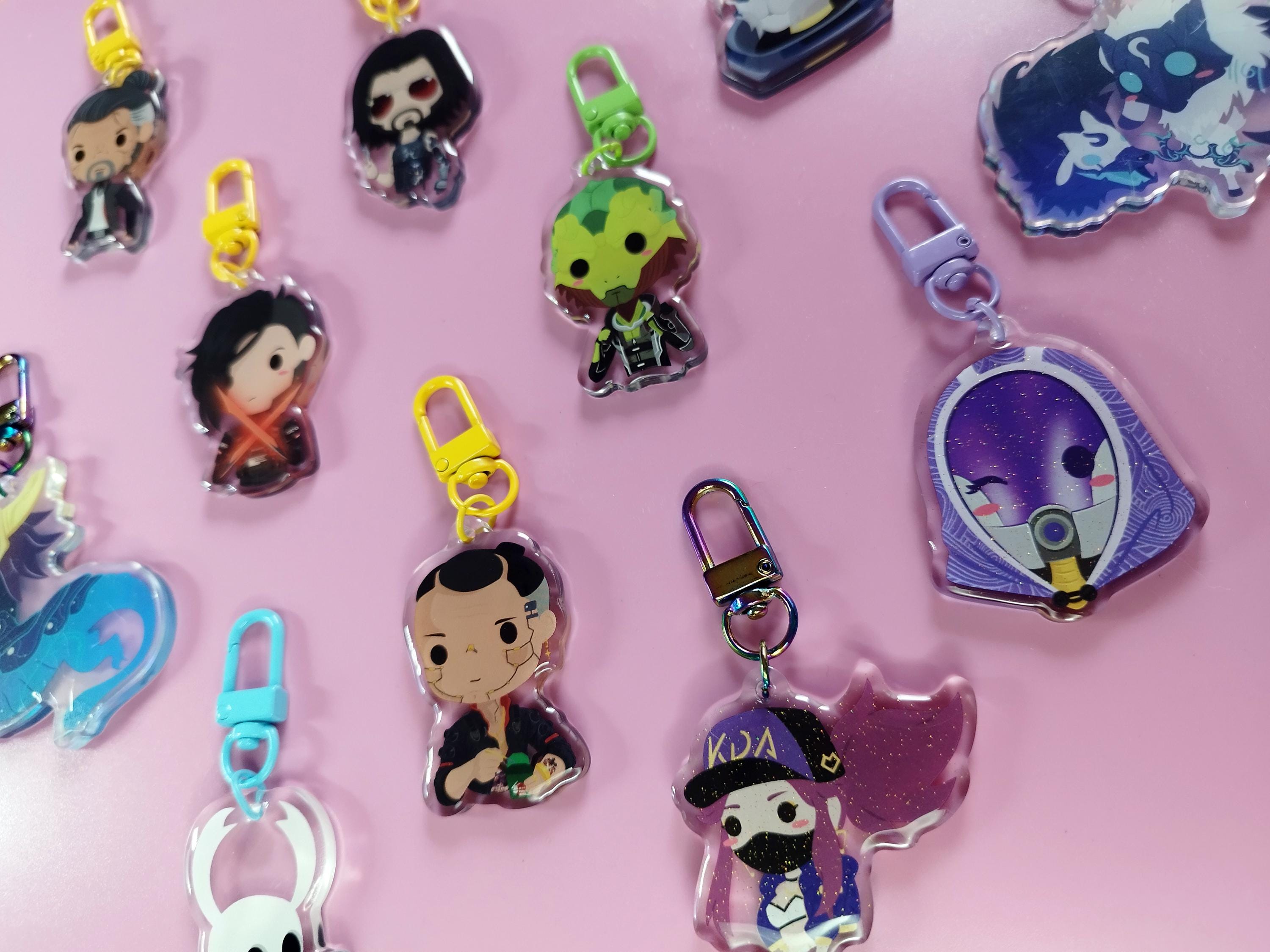Keychains Character Designs Cute Character Keychains - Acrylic Keychain - Cyberpunk - Kawaii ...