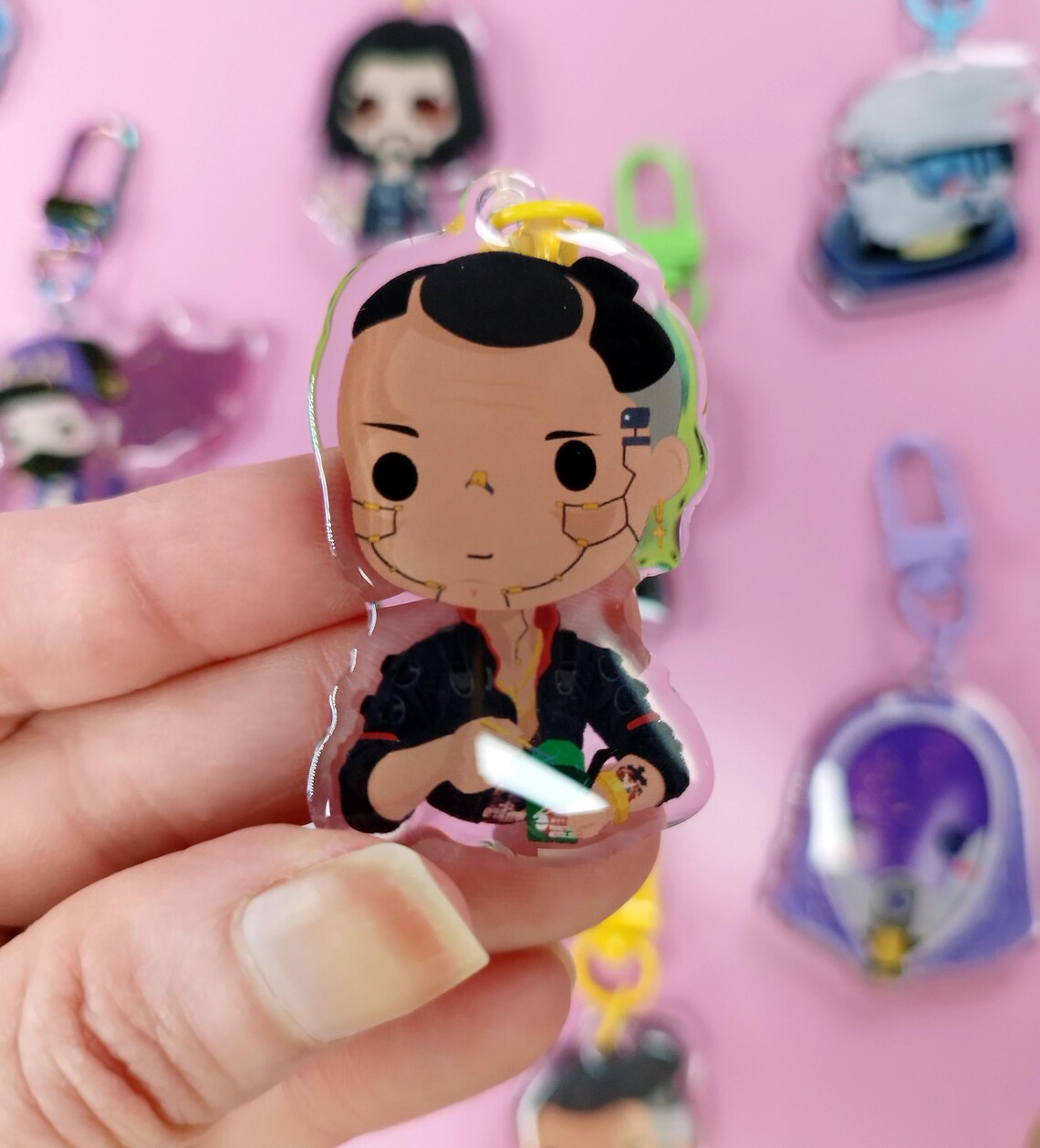 Keychains Character Designs Cute Character Keychains - Acrylic Keychain - Cyberpunk - Kawaii ...