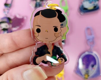 Schattige karakter sleutelhangers - Acryl sleutelhanger - Cyberpunk - kawaii illustratie