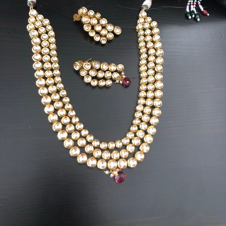 Bridal Kundan Jewelry Kundan Long Necklace Set India Kundan - Etsy