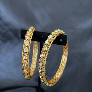 Kundan kadas,Sabyasachi inspired kundan polki bangles, kundan bangle