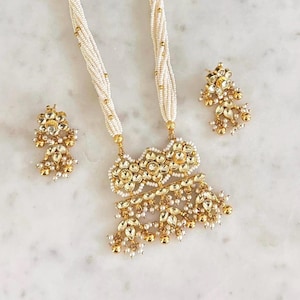 Long kundan necklace set, lightweight kundan set, India long necklace and earrings, kundan jewellery, kundan set