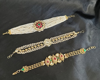 Kundan bracelet,India gold bracelet,Kundan jewelry,India bangle,kundan,