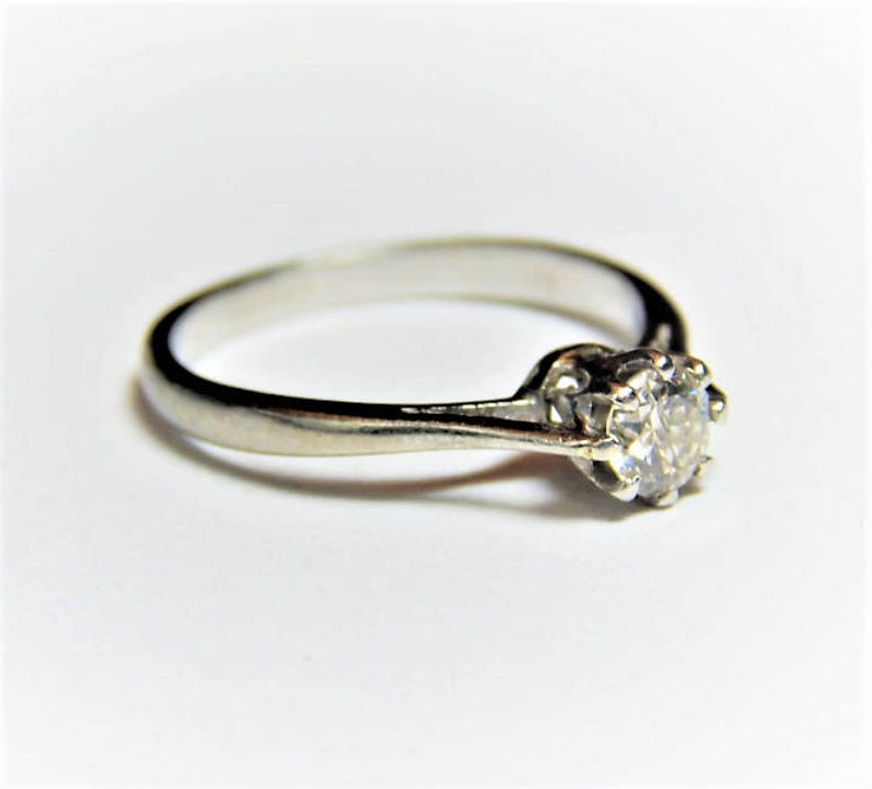 Diamond Engagement Ring Diamond Solitaire Ring 18K White Gold .25 Carat Diamond Solitaire Ring 18K Promise Ring 14 Ct Diamond Ring