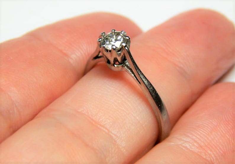 Diamond Engagement Ring Diamond Solitaire Ring 18K White Gold .25 Carat Diamond Solitaire Ring 18K Promise Ring 14 Ct Diamond Ring