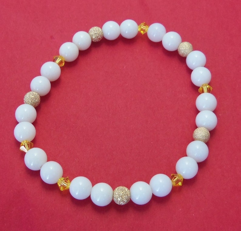 Mens Unisex White Onyx 14k Gold Filled Stardust Swarovski Etsy