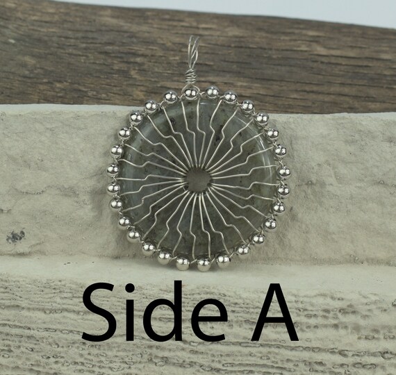 Custom Black Labradorite Donut Gemstone Silver Beaded and Silver