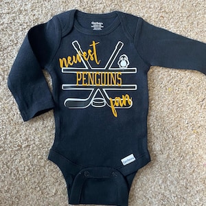 PIttsburgh hockey onesies; Pittsburgh Pens baby; Hockey baby; Hockey themed baby clothes; Pittsburgh Penguins baby onesie; Pittsburgh sports