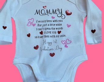 Baby's First Valentine's Day Bodysuit: Glittering Foil Hearts