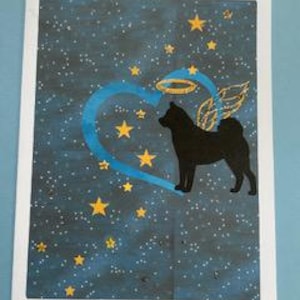 Carte commémorative personnalisée pour chien ou chat avec choix de la race ; carte commémorative pour la perte d'un animal de compagnie avec silhouette personnalisée, photo ou image détaillée ; Perte d'animal personnalisée