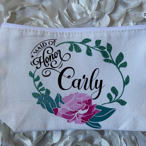 Bridal party gifts; cosmetic bag; personalized makeup bags bride bridesmaids; Bridesmaid proposal; Valentines best friend; camo bride gifts