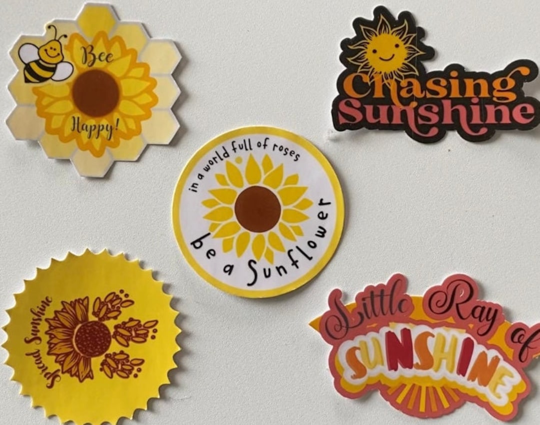 Sunflower Sticker Vinyl Laminated Original Artwork for Water Bottle ...